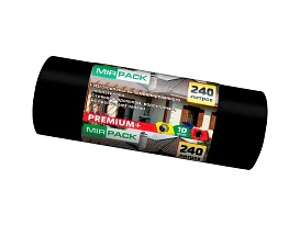 Мешки для мусора 240 л, ароматизированные, черные, в рулоне 10 шт., ПВД 45 мкм, 1300х930 мм, PREMIUM+, 24010830 в Дмитрове Мешки для мусора 240 л, ароматизированные, черные, в рулоне 10 шт., ПВД 45 мкм, 1300х930 мм, PREMIUM+, 24010830 в Дмитрове