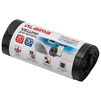 Мешки для мусора 20 л, черные, в рулоне 30 шт., ПНД, 8 мкм, 500х450 мм, LAIMA, 601376 в Дмитрове
