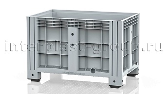 Контейнер iBox сплошной на ножках с пробкой 1 дюйм серый в Дмитрове