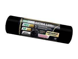 Мешки для мусора 180 л, черные, в рулоне 10 шт., ПВД, 60 мкм, 1100х930 мм, EXTRA LUX+, 1801098 в Дмитрове