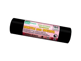 Мешки для мусора 180 л, ароматизированные, черные, в рулоне 10 шт., ПВД, 50 мкм, 1100х930 мм, EXTRA black, 18008301 в Дмитрове Мешки для мусора 180 л, ароматизированные, черные, в рулоне 10 шт., ПВД, 50 мкм, 1100х930 мм, EXTRA black, 18008301 в Дмитрове