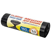 Мешки для мусора 160 л, черные, в рулоне 10 шт., ПВД, 30 мкм, 1200х900 мм, LAIMA ULTRA, 607694 в Дмитрове