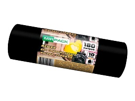 Мешки для мусора 180 л, ароматизированные, черные, в рулоне 10 шт., ПВД, 70 мкм, 1100х930 мм, СТРОЙКА, S18010110 в Дмитрове