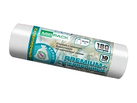 Мешки для мусора 180 л, ароматизированные, белые, в рулоне 10 шт., ПВД, 35 мкм, 1100х930 мм, PREMIUM+, 180105302 в Дмитрове