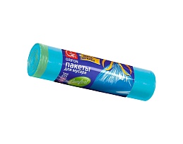 Мешки для мусора 35 л, с завязками, голубые, в рулоне 20 шт., ПНД, 12 мкм, 560х530 мм, GRIFON, 101-061 в Дмитрове
