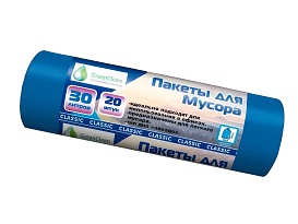 Мешки для мусора 30 л, синие, в рулоне 20 шт., ПНД, 7 мкм, 600х500 мм, MIRPACK Classik, 302041 в Дмитрове Мешки для мусора 30 л, синие, в рулоне 20 шт., ПНД, 7 мкм, 600х500 мм, MIRPACK Classik, 302041 в Дмитрове