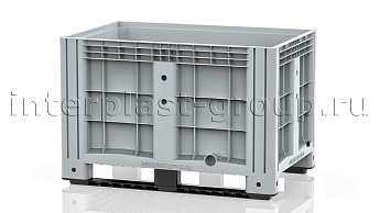 Контейнер iBox сплошной на полозьях с пробкой 1 дюйм серый в Дмитрове