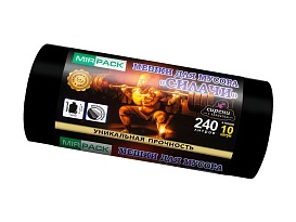 Мешки для мусора 240 л, ароматизированные, черные, в рулоне 10 шт., ПВД 40 мкм, 1500х1100 мм, СИЛАЧИ, sil24011110 в Дмитрове