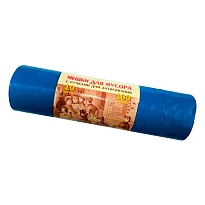 Мешки для мусора 100 л, с завязками, синие, в рулоне 10 шт., ПВД, 40 мкм, 840х670 мм, Концепция Быта Vitalux, 604933 в Дмитрове